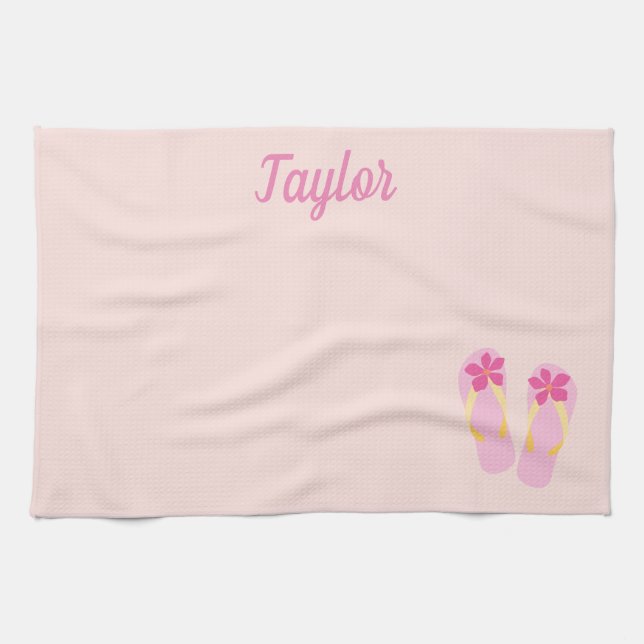 Beach flip flops kitchen towel (Horizontal)