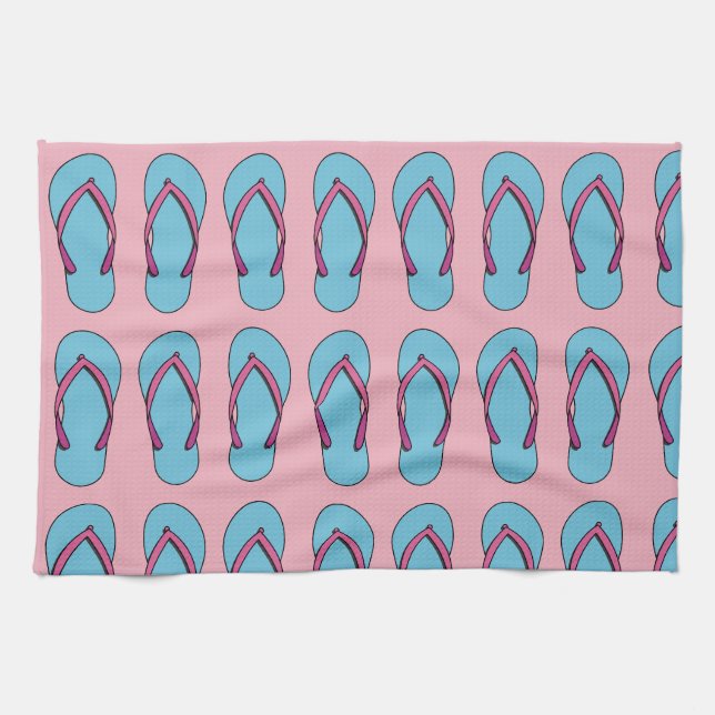 Beach Flip Flops Kitchen Towel (Horizontal)