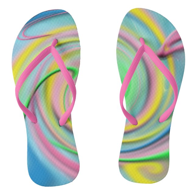 beach flip flops- Pastel colours, abstract Flip Flops (Footbed)