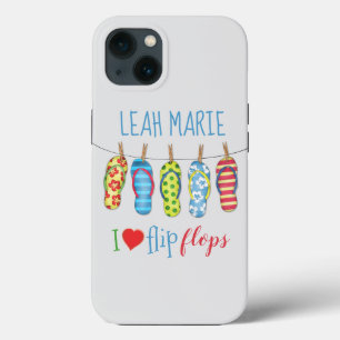 Beach Flip Flops Personalized Whimsical Colourful iPhone 13 Case
