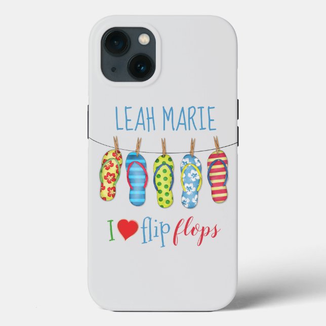 Beach Flip Flops Personalized Whimsical Colourful Case-Mate iPhone Case (Back)