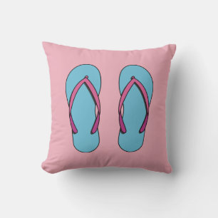 Beach Flip Flops Throw Pillow