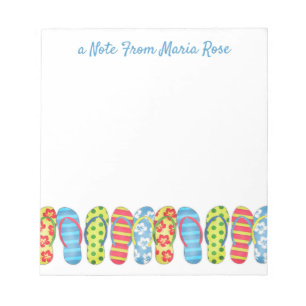 Beach Flip Flops Tropical Colourful Personalized Notepad
