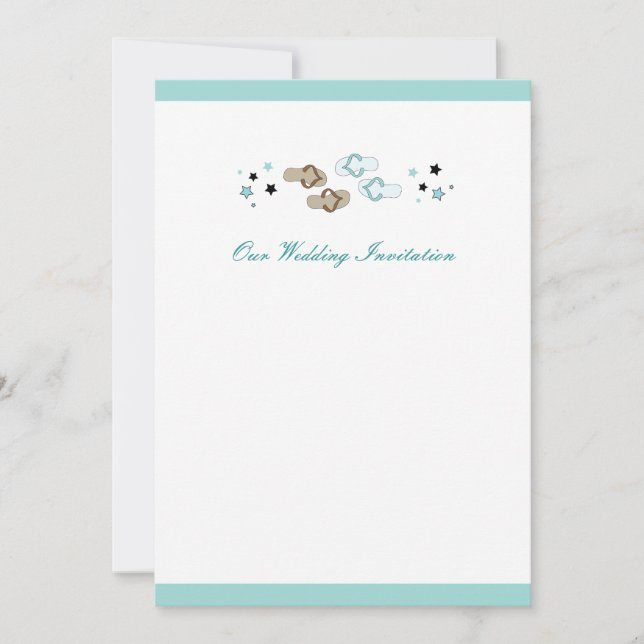 Beach Flip Flops Wedding Invitation (Front)