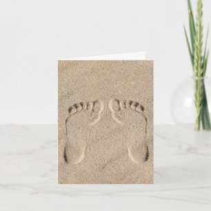 Beach Footprints in Sand Card