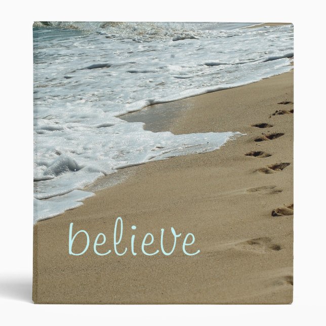 Beach footprints in the sand ocean binder (Front)