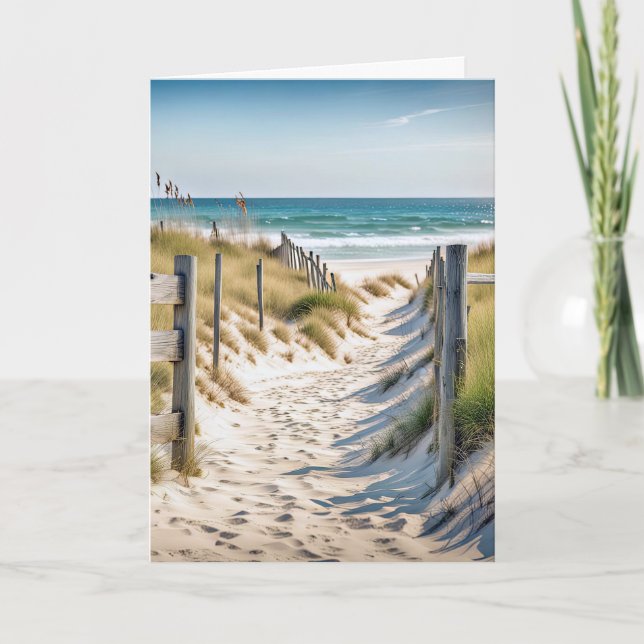 Beach Footprints Sympathy Card (Front)