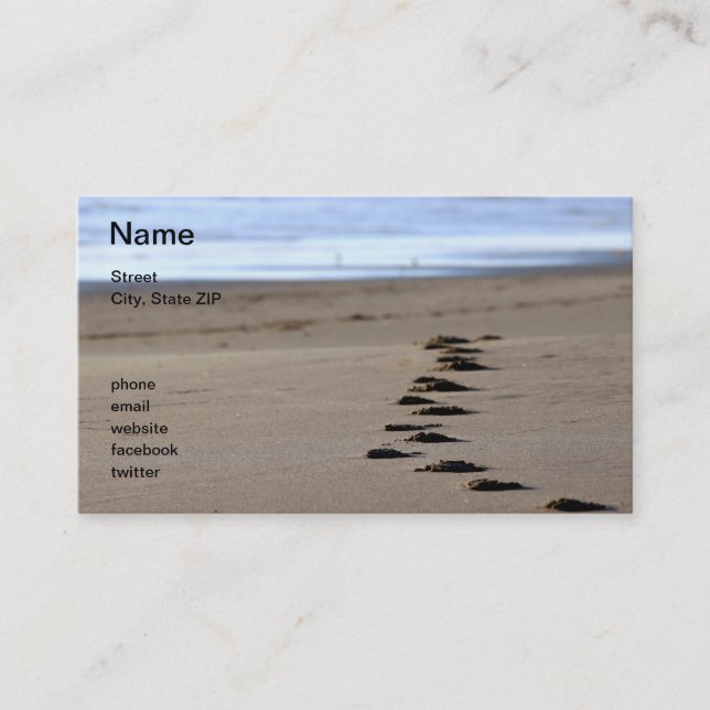 Beach Footsteps Business Card (Front)