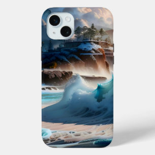 Beach Front Ocean Waves Landscape 1 iPhone 15 Mini Case
