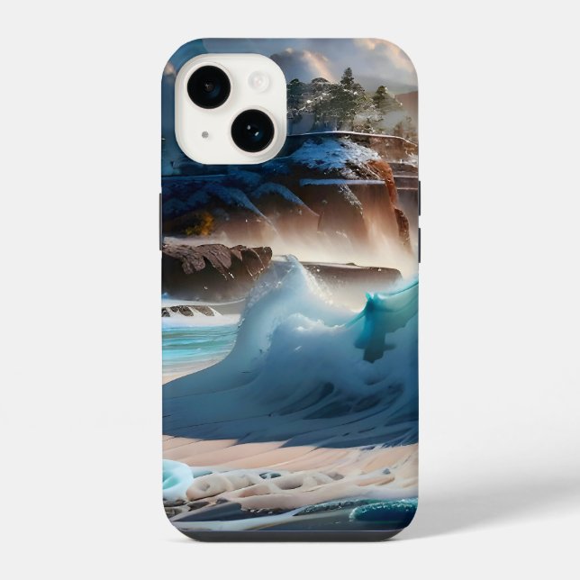 Beach Front Ocean Waves Landscape 1 iPhone Case (Back)