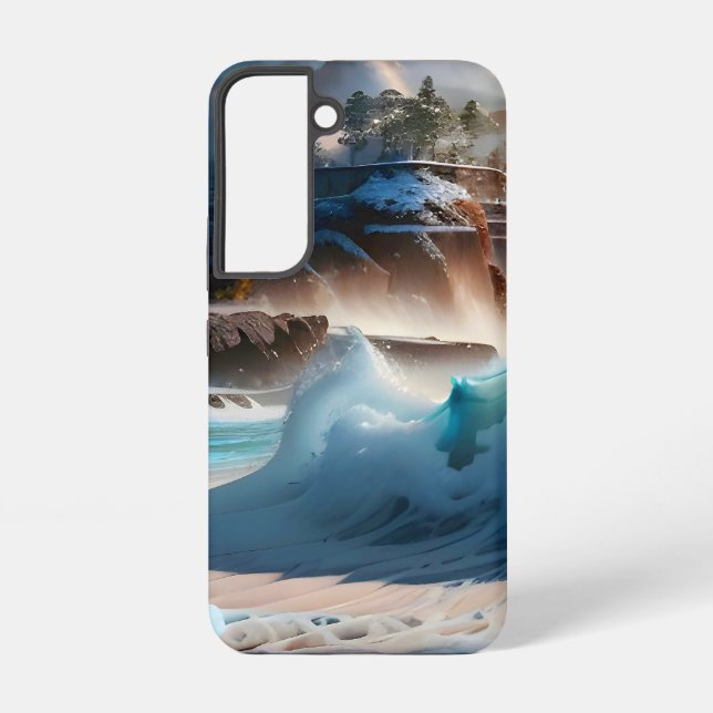 Beach Front Ocean Waves Landscape 1 Samsung Galaxy S22 Case (Back)