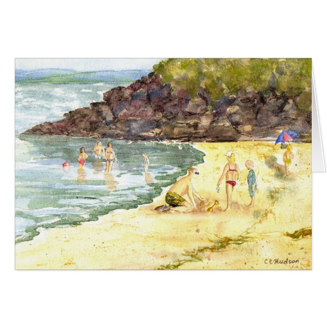 'Beach Fun' Card (Front Horizontal)