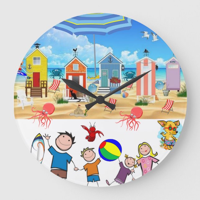 Beach Fun Octopus Clock (Front)