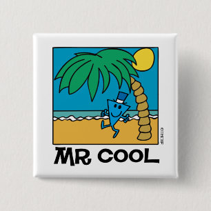 Beach Fun With Mr. Cool 2 Inch Square Button