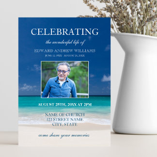 Beach Funeral | Celebration of Life Photo Invitation