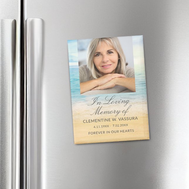 Beach Funeral Loving Memory Photo Magnet (Beach Funeral Loving Memory Photo Magnet)