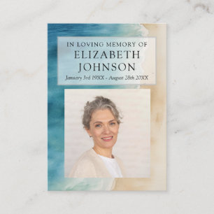 Beach Funeral Memorial Prayer Poem Photo Cards