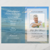 Beach Funeral Program | In Loving Memory