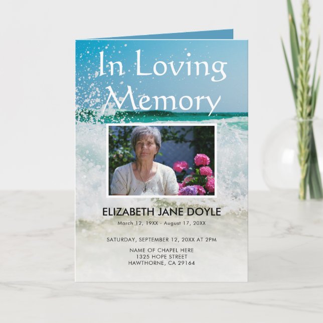 Beach Funeral Program | Order of Service (Front)