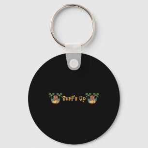 Beach Funny Sun Surfing Skeleton Jacksonville Beac Keychain