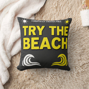 Beach Funny Vacation Throw Pillow