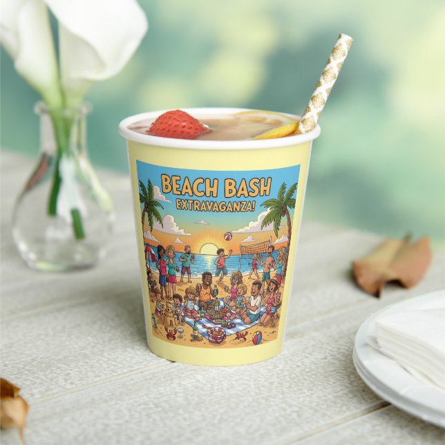 Beach Gathering Paper Cups (Insitu)
