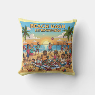 Beach Gathering Throw Pillow