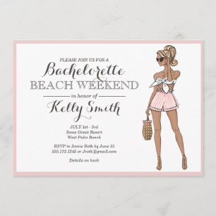 Beach Girl Bachelorette Party Invitation