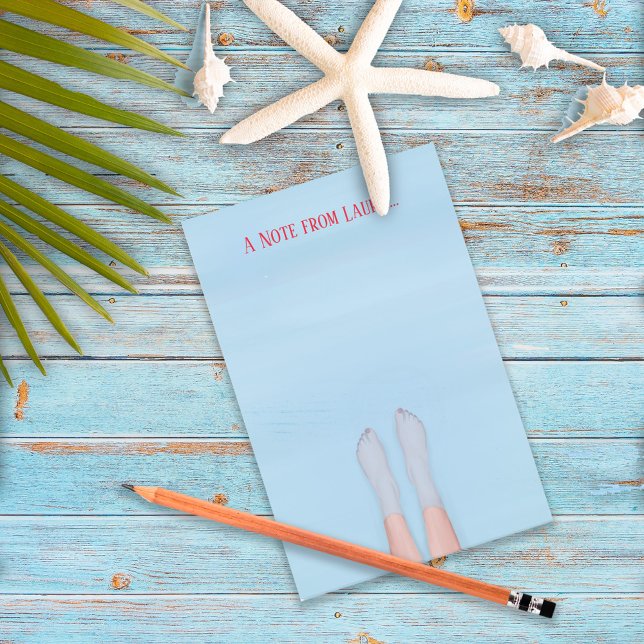 Beach Girl Personalized Cool Ocean Cabin Cute Post-it Notes (Beach girl personalized Post-it notes with cute ocean cabin coastal design.)