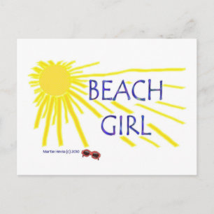 Beach Girl Sun Blue Beach Song™ Postcard