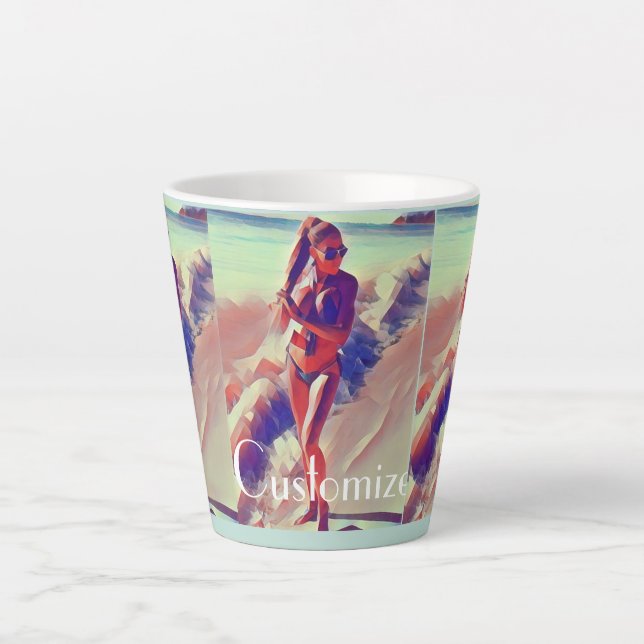 Beach Girl Thunder_Cove Latte Mug (Front)