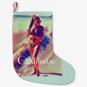 Beach Girl Thunder_Cove Small Christmas Stocking