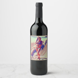 Beach Girl Thunder_Cove  Wine Label