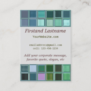 Beach Glass Mosaic Tile Art Business Card
