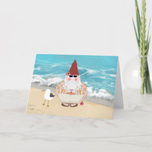 Beach Gnome Folded Greeting Card