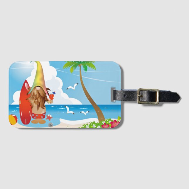 Beach Gnome Luggage Tag (Front Horizontal)