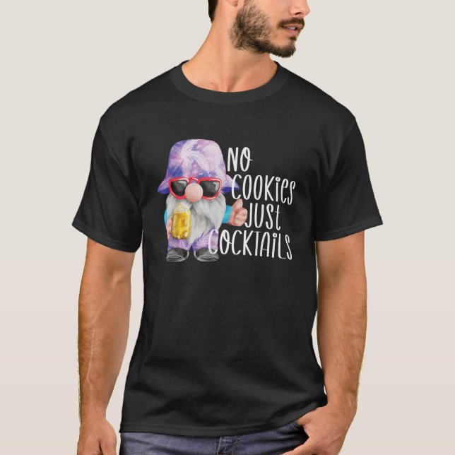 Beach Gnome No Cookies Tropical Christmas Summer   T-Shirt (Front)