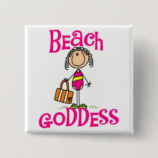 Beach Goddess Tshirts and Gifts 2 Inch Square Button