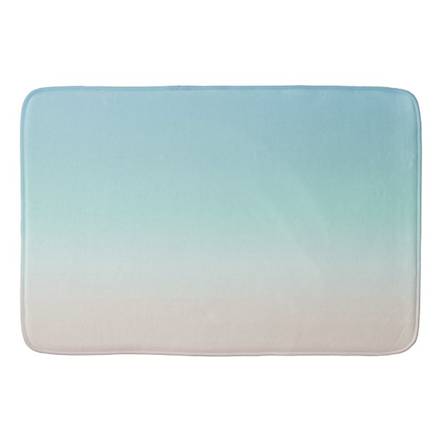 Beach Gradient | Turquoise Modern Minimalist Bath Mat (Front)