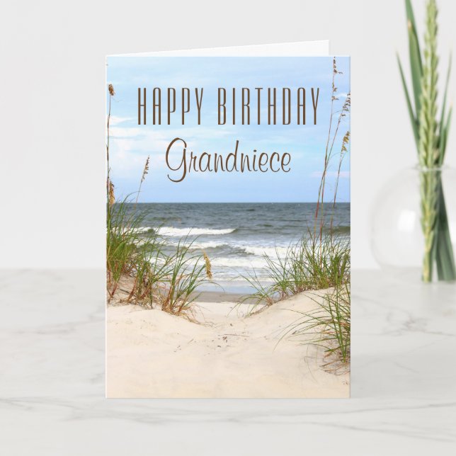 Beach Grandniece Birthday Card (Front)