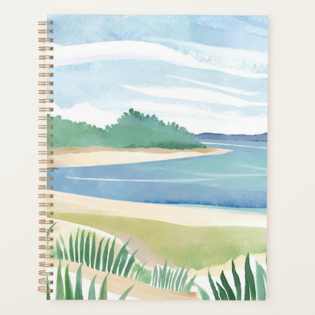 Beach Grass Bay | Watercolor Ocean Coastal Sea Planner (Front)