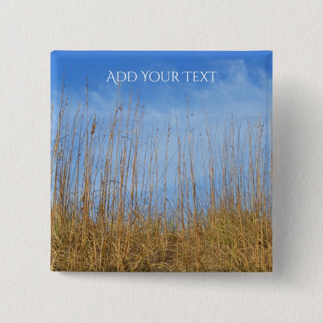 Beach Grass by Shirley Taylor 2 Inch Square Button (Front)