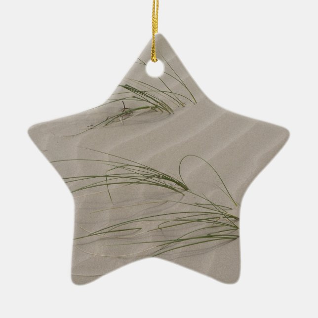 Beach Grass Ceramic Ornament (Front)