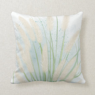 Beach Grass Watercolor Throw Pillow