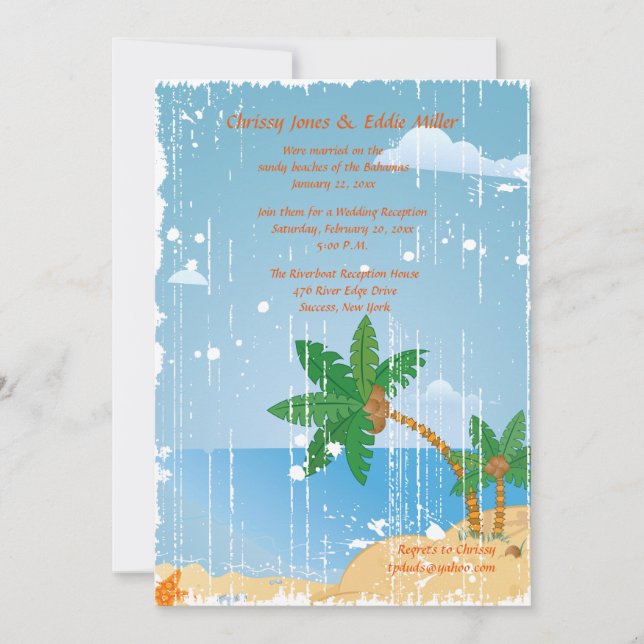 Beach Grunge Invitation Custom (Front)