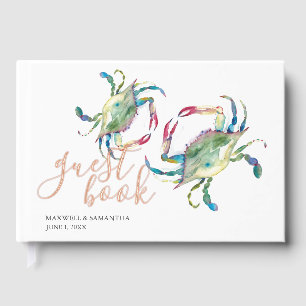 Beach Guest Book Watercolor Crabs