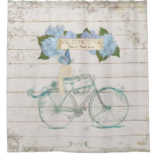 Beach Guest House Shiplap Wood Hydrangea Bicycle