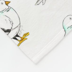 Beach Gull Seagull New York City Pigeon Bird Fleece Blanket