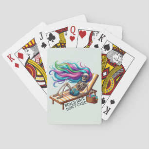 Beach Hair Don't Care - Skeleton  Playing Cards