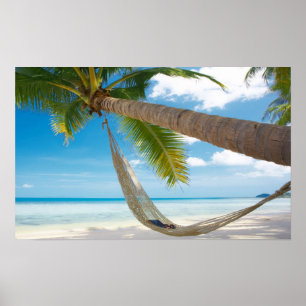 Beach hammack palmtree poster